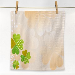 Leaf Polka Dot Green Flower Star Face Towel by Mariart