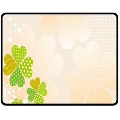 Leaf Polka Dot Green Flower Star Fleece Blanket (medium)  by Mariart