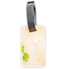 Leaf Polka Dot Green Flower Star Luggage Tags (one Side)  by Mariart