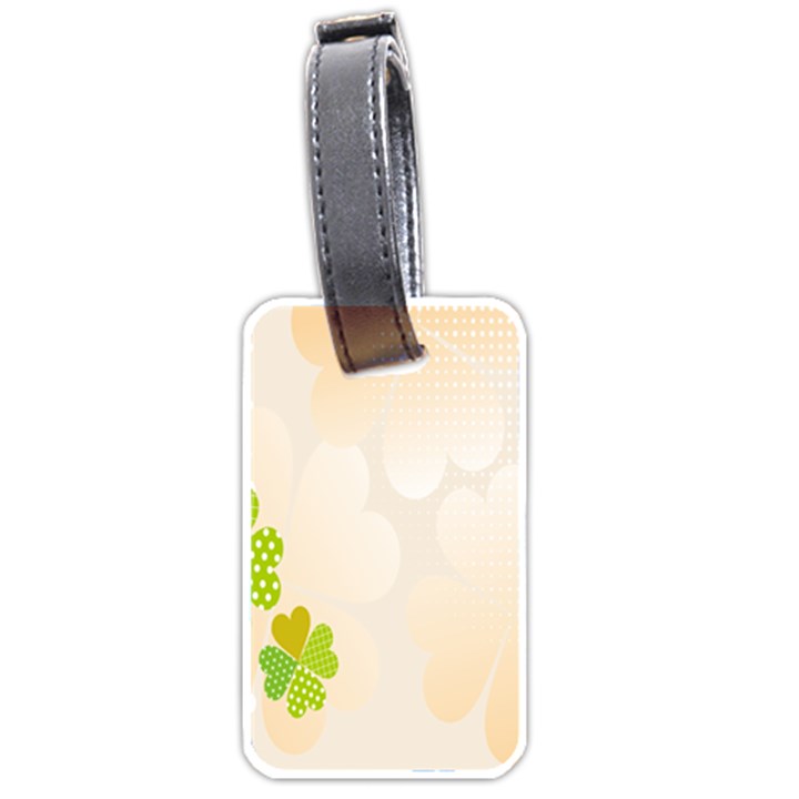 Leaf Polka Dot Green Flower Star Luggage Tags (One Side) 