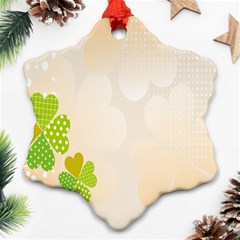 Leaf Polka Dot Green Flower Star Ornament (snowflake) by Mariart