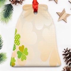 Leaf Polka Dot Green Flower Star Bell Ornament (two Sides) by Mariart