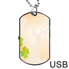 Leaf Polka Dot Green Flower Star Dog Tag Usb Flash (two Sides) by Mariart