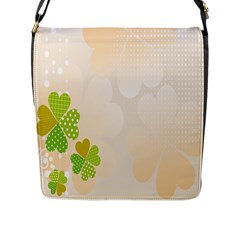 Leaf Polka Dot Green Flower Star Flap Messenger Bag (l)  by Mariart