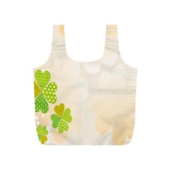 Leaf Polka Dot Green Flower Star Full Print Recycle Bags (s)  by Mariart