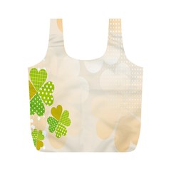 Leaf Polka Dot Green Flower Star Full Print Recycle Bags (m)  by Mariart