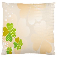 Leaf Polka Dot Green Flower Star Large Flano Cushion Case (one Side) by Mariart