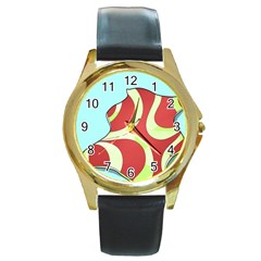 Make Bedroom Unique Round Gold Metal Watch by Mariart