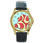 Make Bedroom Unique Round Gold Metal Watch Front