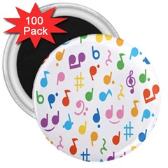 Musical Notes 3  Magnets (100 pack)