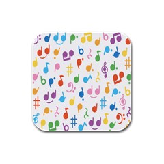 Musical Notes Rubber Square Coaster (4 pack) 