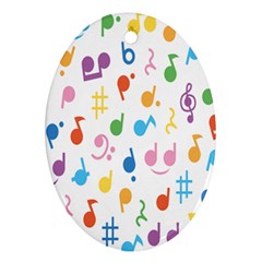 Musical Notes Oval Ornament (Two Sides)