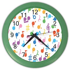 Musical Notes Color Wall Clocks