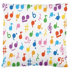 Musical Notes Large Flano Cushion Case (One Side)