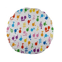 Musical Notes Standard 15  Premium Flano Round Cushions