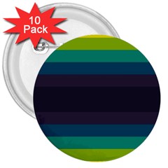 Neon Stripes Line Horizon Color Rainbow Yellow Blue Purple Black 3  Buttons (10 Pack)  by Mariart