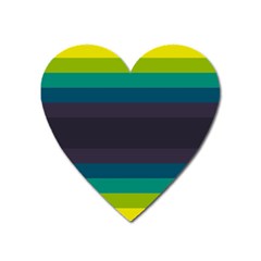 Neon Stripes Line Horizon Color Rainbow Yellow Blue Purple Black Heart Magnet by Mariart