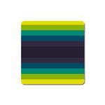 Neon Stripes Line Horizon Color Rainbow Yellow Blue Purple Black Square Magnet Front