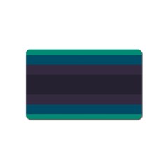 Neon Stripes Line Horizon Color Rainbow Yellow Blue Purple Black Magnet (name Card) by Mariart