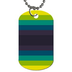 Neon Stripes Line Horizon Color Rainbow Yellow Blue Purple Black Dog Tag (one Side)