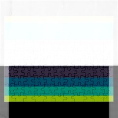 Neon Stripes Line Horizon Color Rainbow Yellow Blue Purple Black Rectangular Jigsaw Puzzl by Mariart