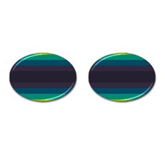 Neon Stripes Line Horizon Color Rainbow Yellow Blue Purple Black Cufflinks (oval) by Mariart