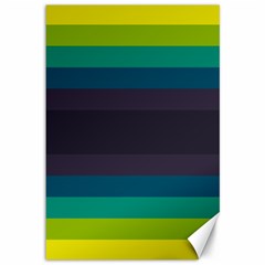 Neon Stripes Line Horizon Color Rainbow Yellow Blue Purple Black Canvas 12  X 18   by Mariart