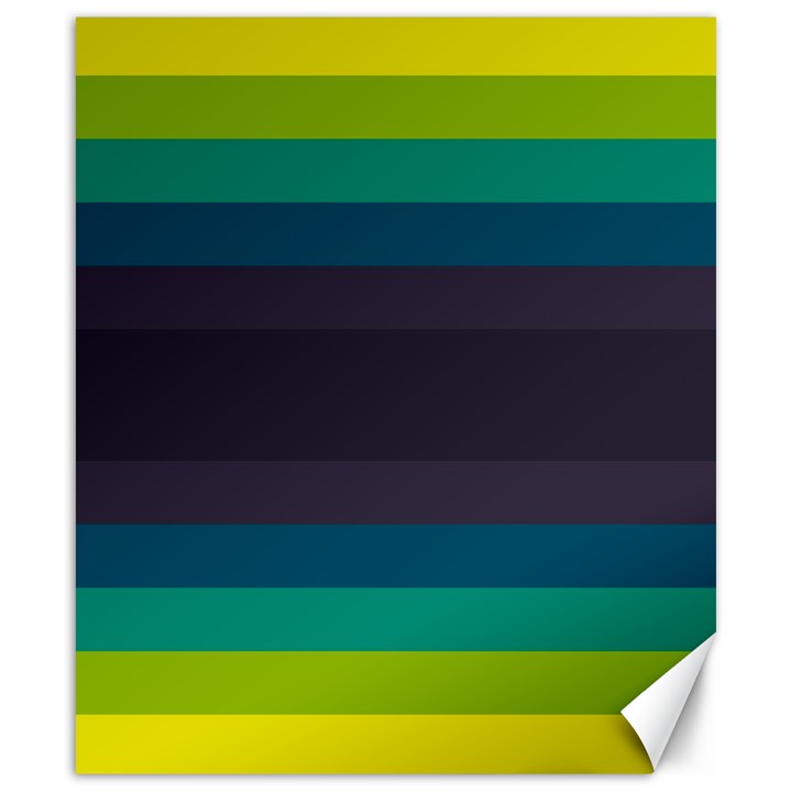 Neon Stripes Line Horizon Color Rainbow Yellow Blue Purple Black Canvas 20  x 24  