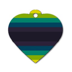 Neon Stripes Line Horizon Color Rainbow Yellow Blue Purple Black Dog Tag Heart (two Sides) by Mariart