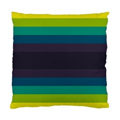 Neon Stripes Line Horizon Color Rainbow Yellow Blue Purple Black Standard Cushion Case (two Sides) by Mariart