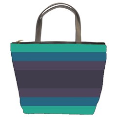 Neon Stripes Line Horizon Color Rainbow Yellow Blue Purple Black Bucket Bags by Mariart