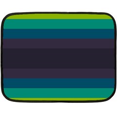 Neon Stripes Line Horizon Color Rainbow Yellow Blue Purple Black Fleece Blanket (mini) by Mariart