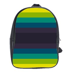 Neon Stripes Line Horizon Color Rainbow Yellow Blue Purple Black School Bags(large)  by Mariart