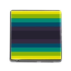 Neon Stripes Line Horizon Color Rainbow Yellow Blue Purple Black Memory Card Reader (square) by Mariart