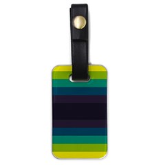 Neon Stripes Line Horizon Color Rainbow Yellow Blue Purple Black Luggage Tags (one Side)  by Mariart