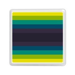 Neon Stripes Line Horizon Color Rainbow Yellow Blue Purple Black Memory Card Reader (square)  by Mariart