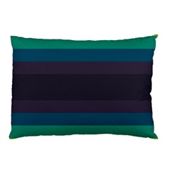 Neon Stripes Line Horizon Color Rainbow Yellow Blue Purple Black Pillow Case (two Sides) by Mariart