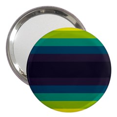 Neon Stripes Line Horizon Color Rainbow Yellow Blue Purple Black 3  Handbag Mirrors by Mariart