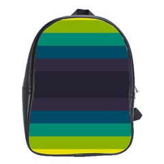 Neon Stripes Line Horizon Color Rainbow Yellow Blue Purple Black School Bags (xl)  by Mariart