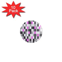 Pink Grey Black Plaid Original 1  Mini Magnet (10 Pack)  by Mariart