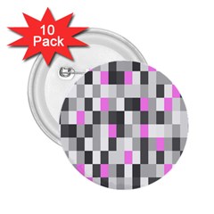 Pink Grey Black Plaid Original 2 25  Buttons (10 Pack)  by Mariart