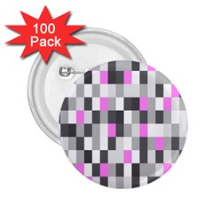 Pink Grey Black Plaid Original 2 25  Buttons (100 Pack)  by Mariart