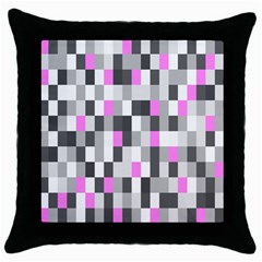 Pink Grey Black Plaid Original Throw Pillow Case (black) by Mariart