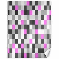 Pink Grey Black Plaid Original Canvas 18  X 24   by Mariart