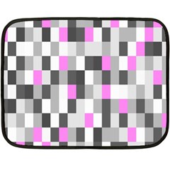 Pink Grey Black Plaid Original Double Sided Fleece Blanket (mini) 