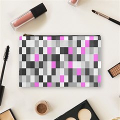 Pink Grey Black Plaid Original Cosmetic Bag (medium)  by Mariart