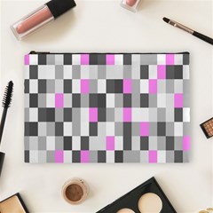 Pink Grey Black Plaid Original Cosmetic Bag (large)  by Mariart