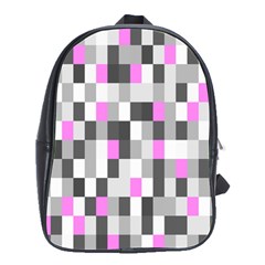 Pink Grey Black Plaid Original School Bags(large)  by Mariart