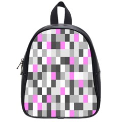 Pink Grey Black Plaid Original School Bags (small)  by Mariart