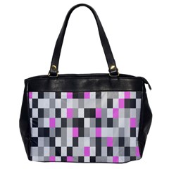 Pink Grey Black Plaid Original Office Handbags by Mariart